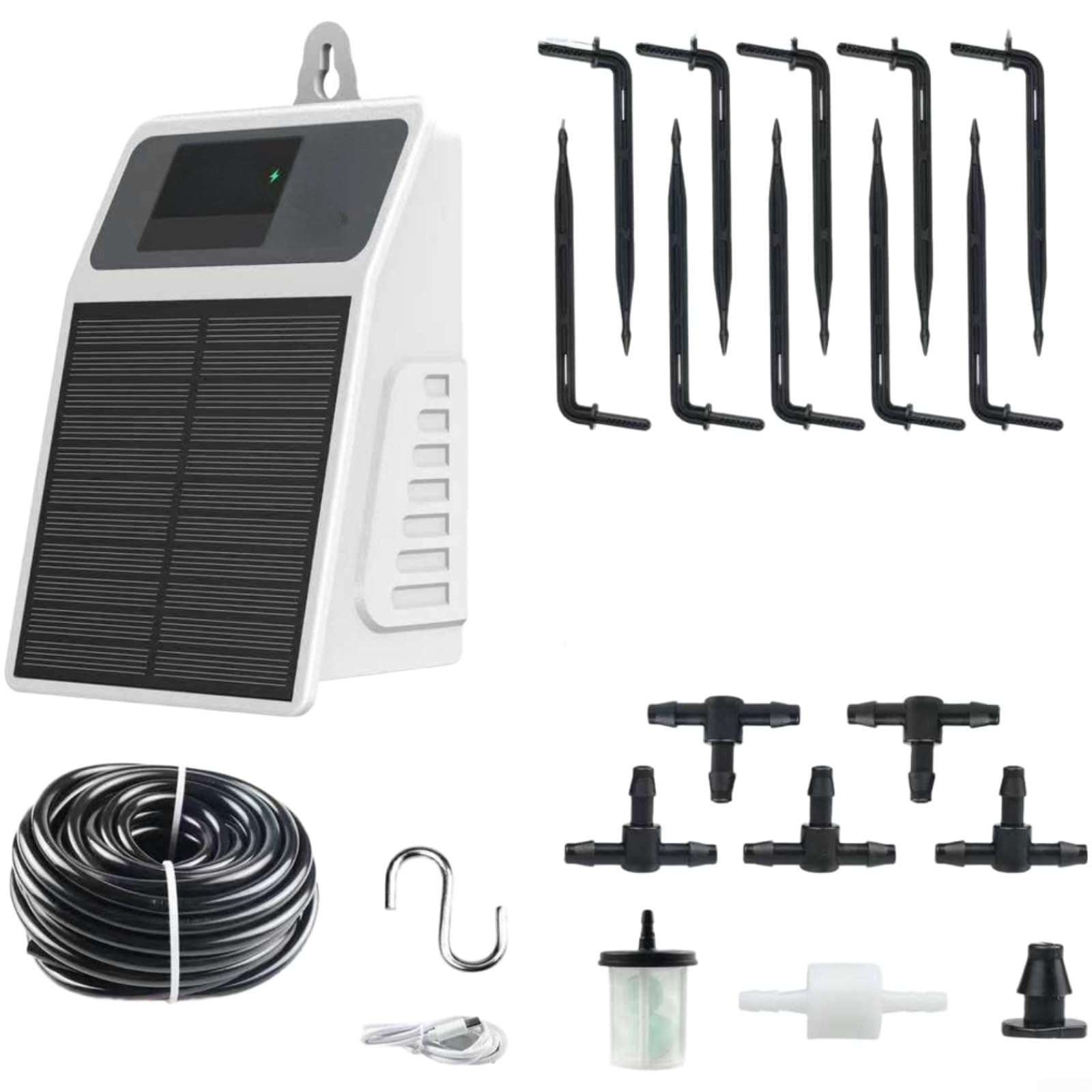 Système d'irrigation goutte à goutte solaire, kit d'arrosage automatique de jardin, dispositif de brumisation pour plantes d'extérieur, solution d'arrosage des légumes de balcon