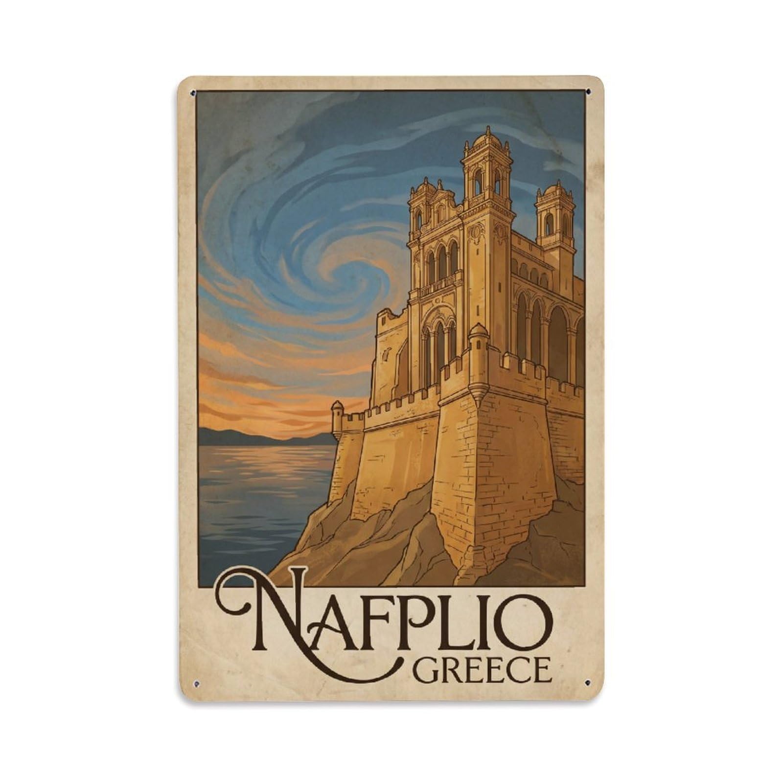 Greece Nafplio Travel Metal Tin Sign
