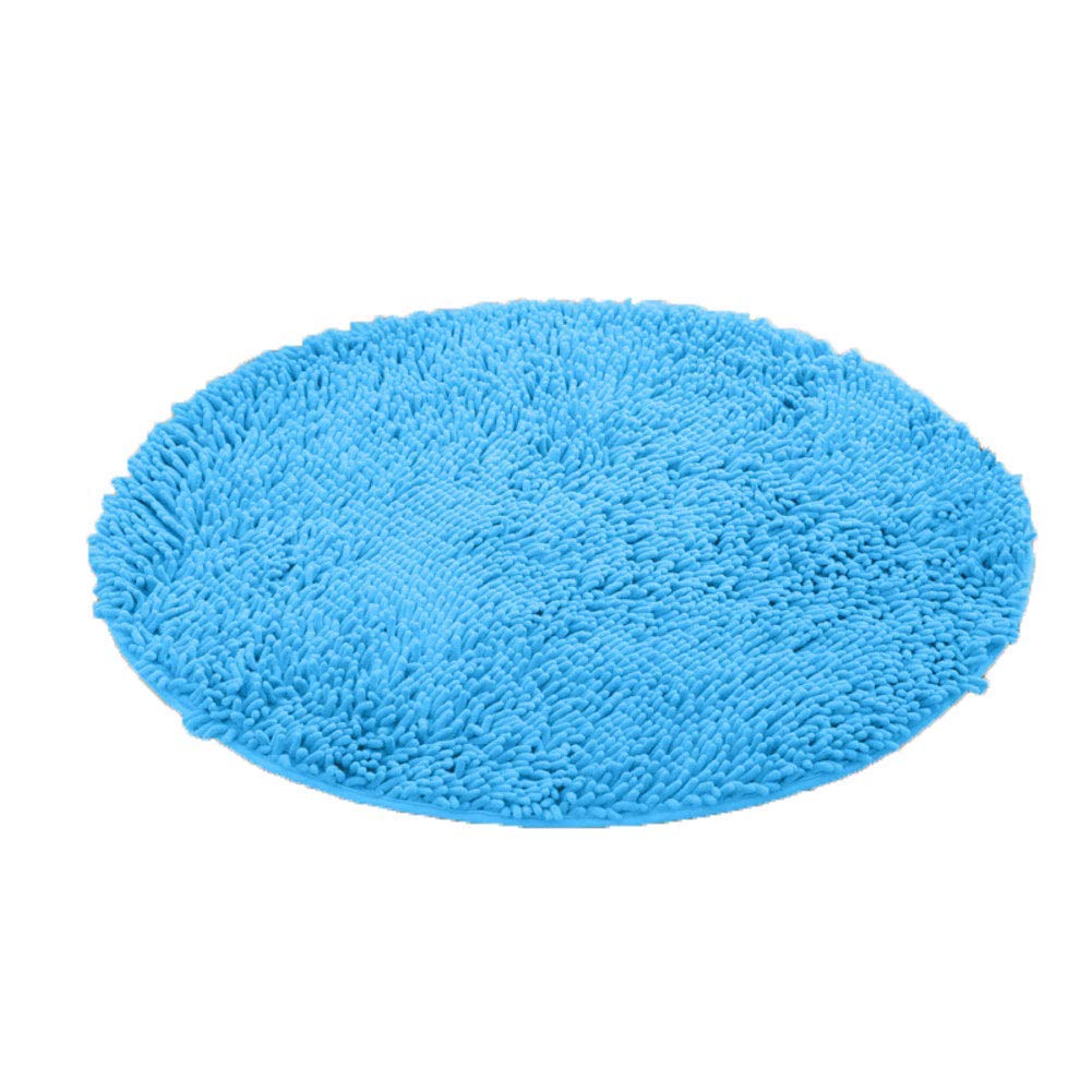 Tapis de bain rond épais et antidérapant en microfibre douce pour chambre à coucher et salle de bain, bleu turquoise, séchage rapide, élégant pour décoration d'intérieur