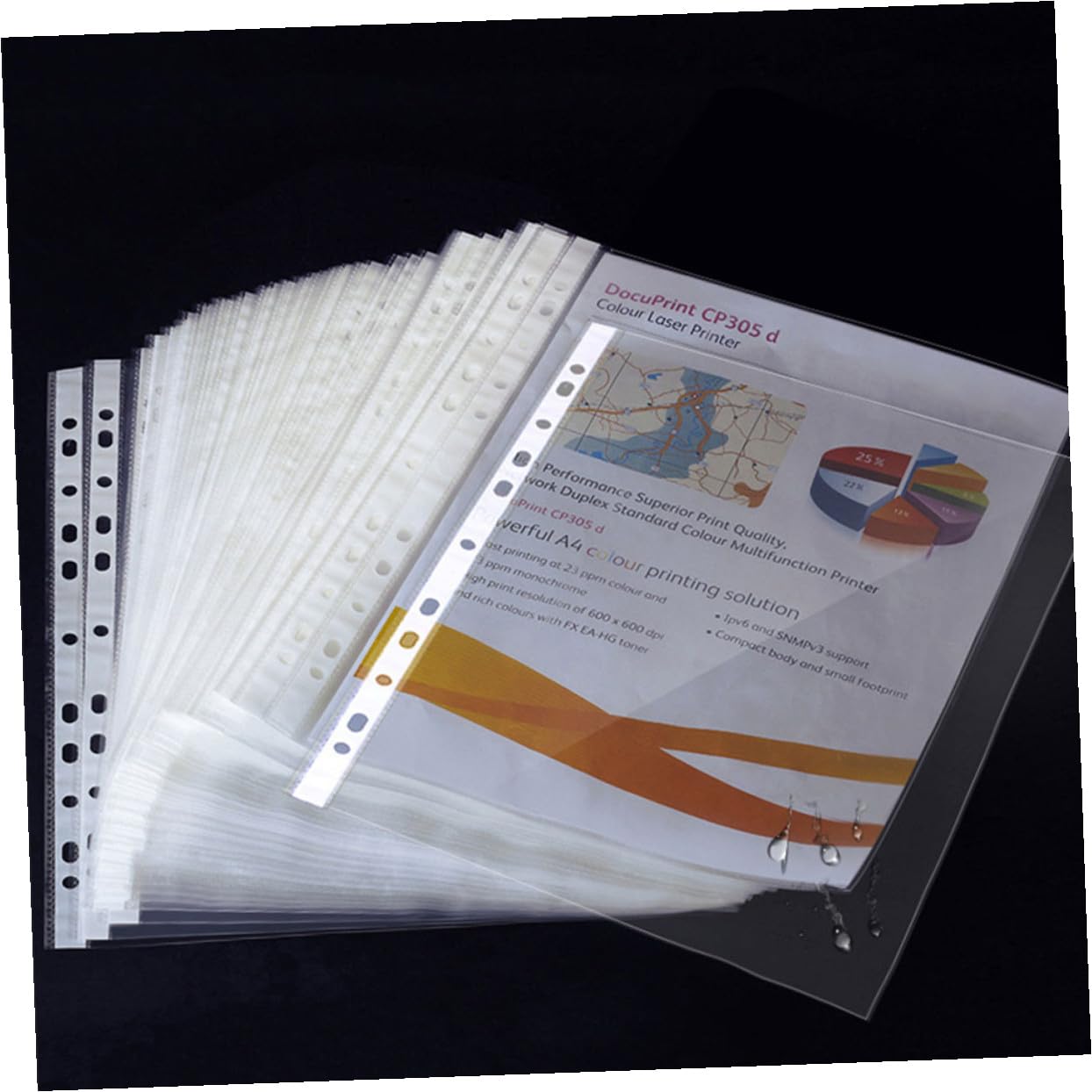 Protège-feuilles Perforés A4 11 Trous Pvc Lot de 100 Transparent