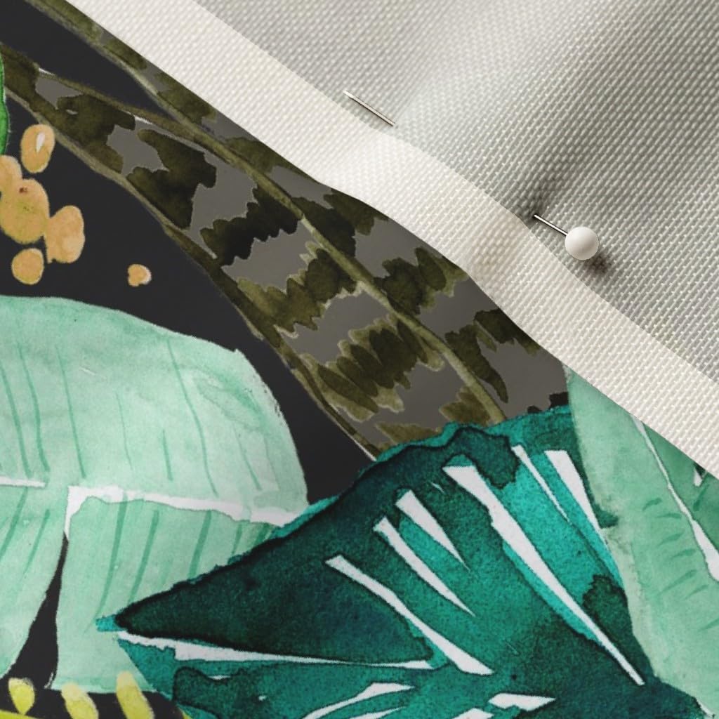 Spoonflower Fabric - Tropical Dark Leaves Banana Leaf Jungle Palm Green Printed on Upholstery Velvet Fabric Fat Quarter - Upholstery Home Decor Bottomweight Apparel