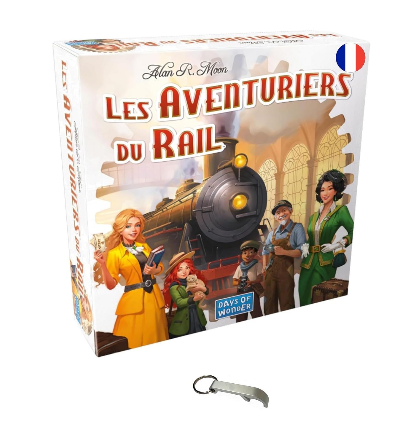 Lotto di avventurieri della ferrovia USA - Gioco di base in francese + 1 divisione, gioco da tavolo - 2 a 5 giocatori