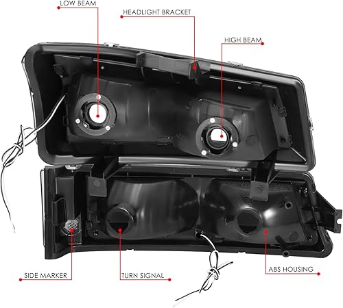 Miniatura 4 de DNA MOTORING HL-LB5-CSIL03-BK-CL1 - Par de faros LED DRL con señal de giro de estacionamiento compatible con Avalanche 1500 2500  Silverado 1500