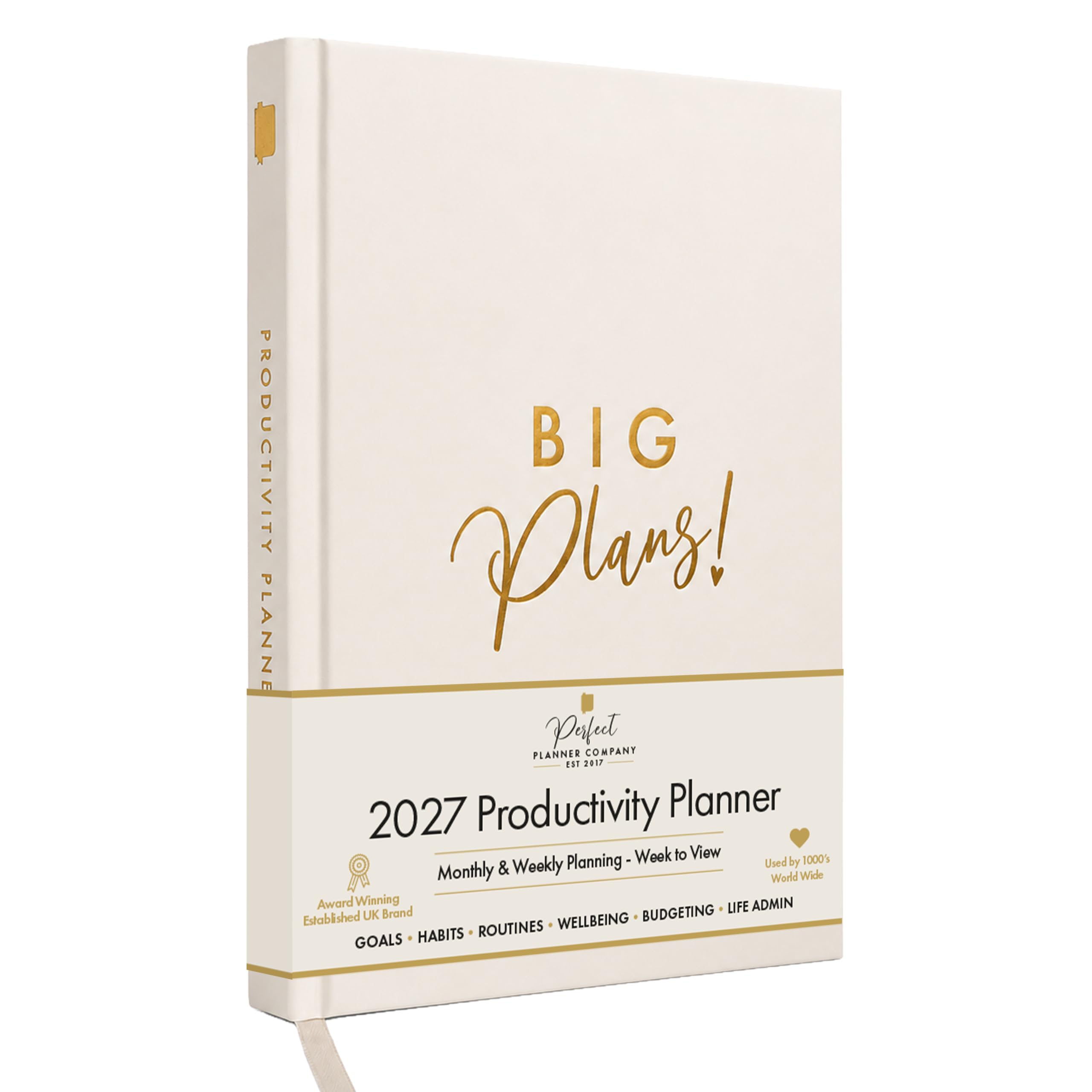 Perfect Planner Company 2027 Productivity Planner - Week to View - A5