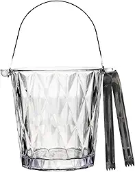 LYOR - Balde para Gelo de Vidro com Alça e Pegador Diamond 1L