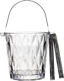 LYOR - Balde para Gelo de Vidro com Alça e Pegador Diamond 1L