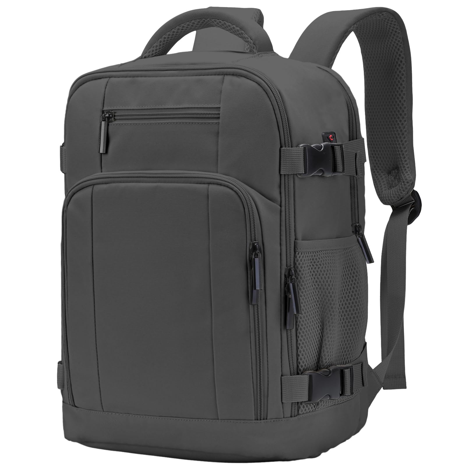 ZHXX Ryanair Handgepäck 40x30x20 Kabinenrucksack,Leichter Reiserucksack mit 14 Zoll Laptopfach & Diebstahlsicherung,Wasserabweisend Flugzeug Reisetasche für Herren Damen,Dunkelgrau