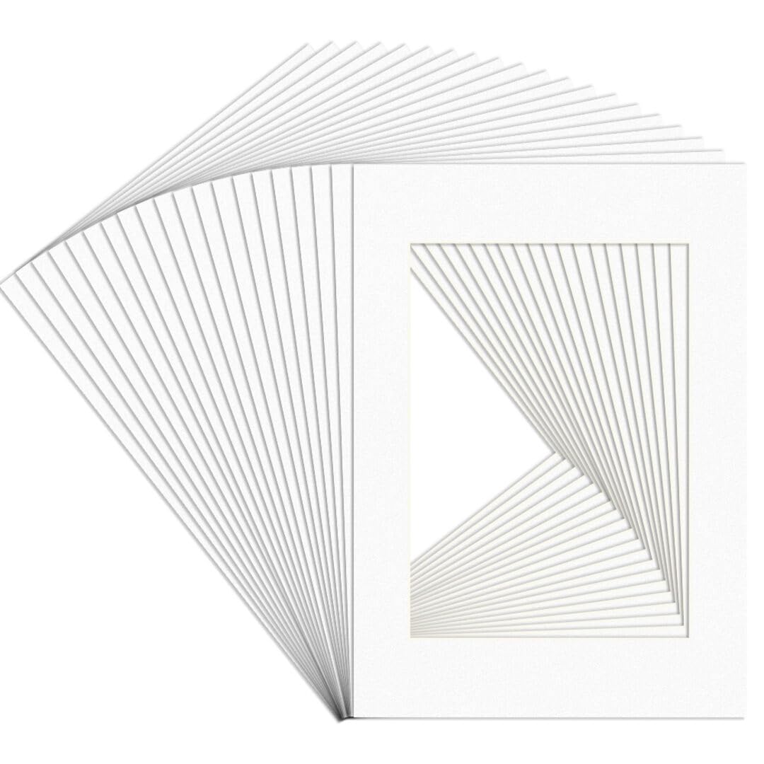 Procut Global A2 White Picture Mounts Board to Fit A3 Aperture Size - Photo Mount Card Ideal for Prints, Artwork, Crafts & Certificates - Sizes & Colors Available - Pack of 20