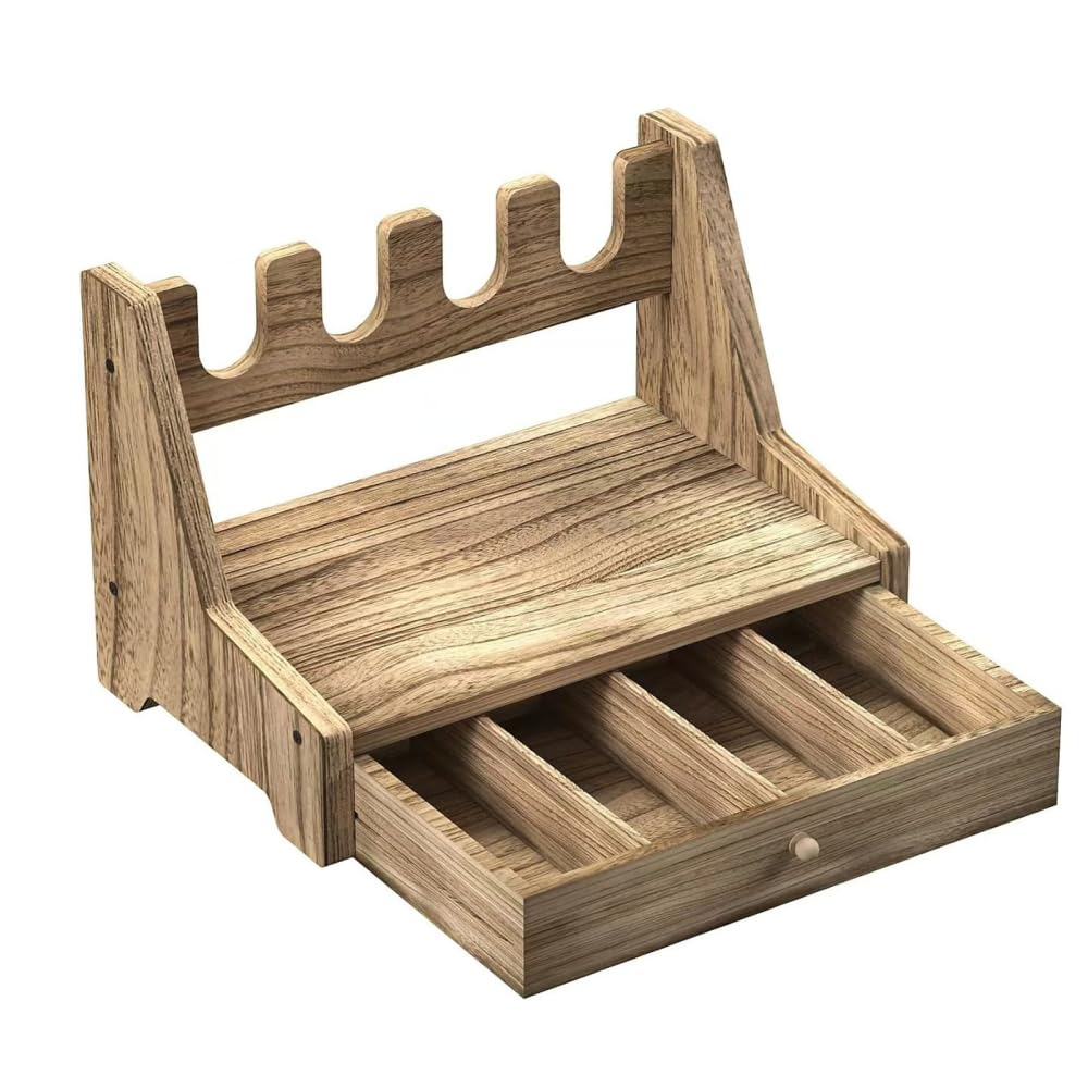 BDKMMS Pistol Rack, Wooden Handgun Holder Pistol Display Rack Gun Storage Organizer Accessories for Most Pistols and Bullets