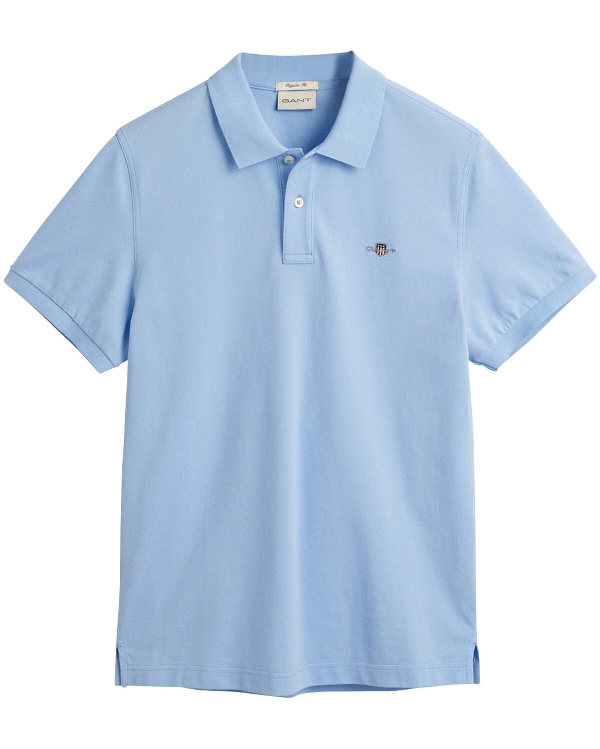 GANT Mens Shield Short Sleeve Pique Polo Shirt Pale Blue S