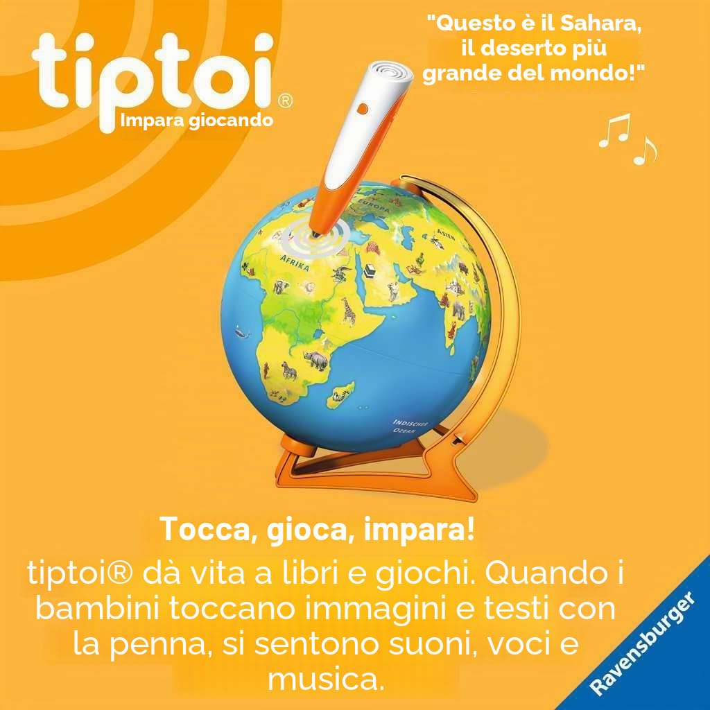 Ravensburger tiptoi 00115 - My Interactive Junior Globe - Giocattoli per Bambini dai 4 Anni in su