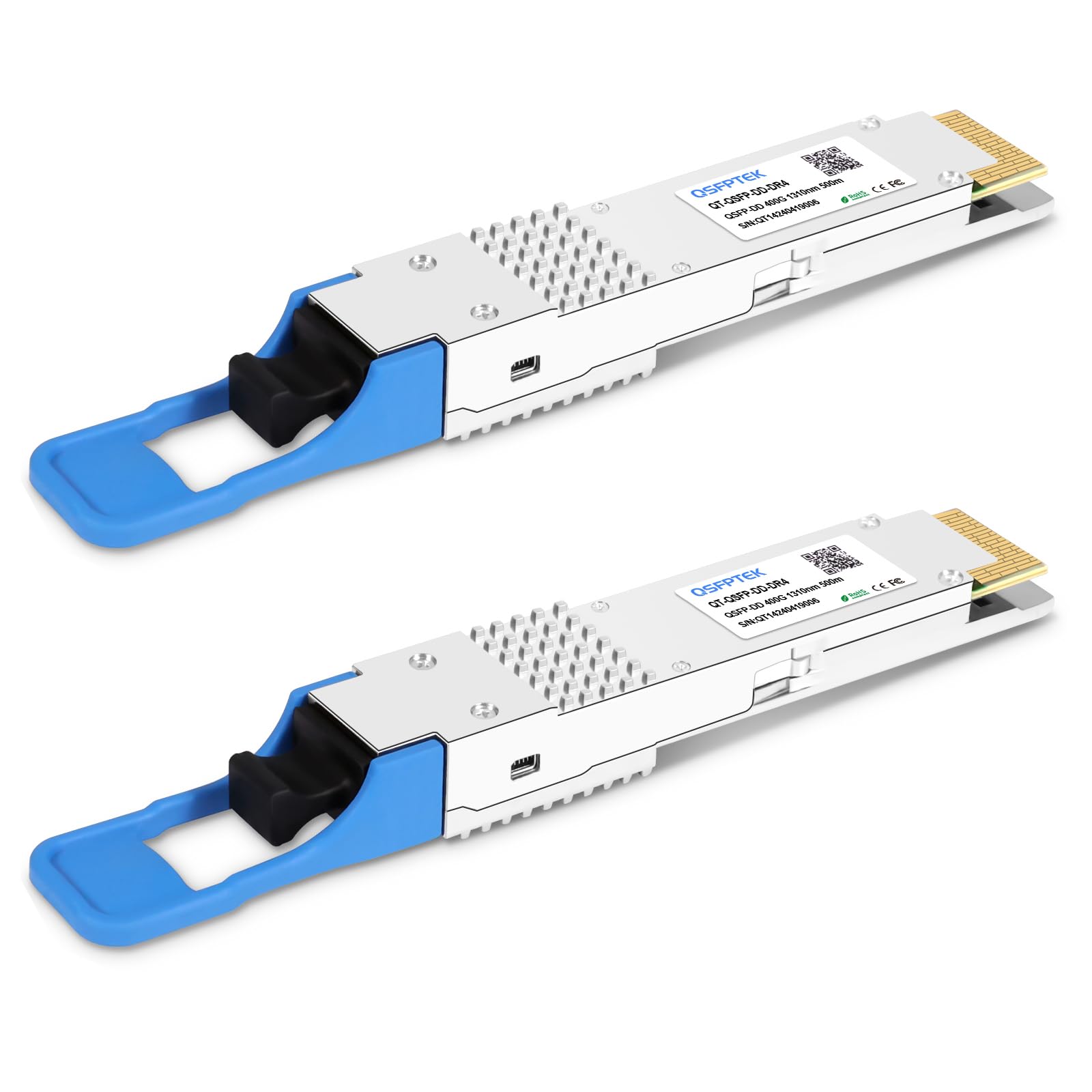 QSFPTEK 400GBase QSFP Module DR4 QSFP-DD PAM4 1310nm 500m DOM MTP/MPO SMF Optical Transceiver Module Compatible with Cisco QDD-400G-DR4-S -2pack