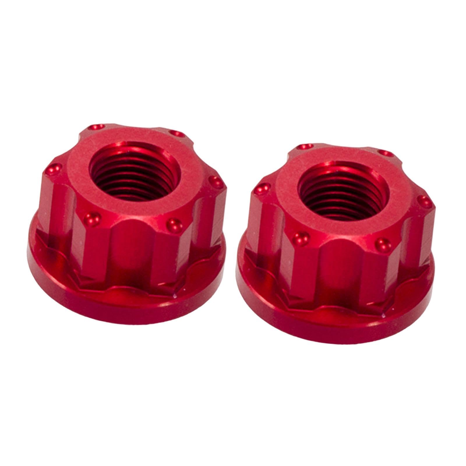QSTDGVPW M9 Front Axle Nuts for Bike Wheel Hub - Set of 2, Red