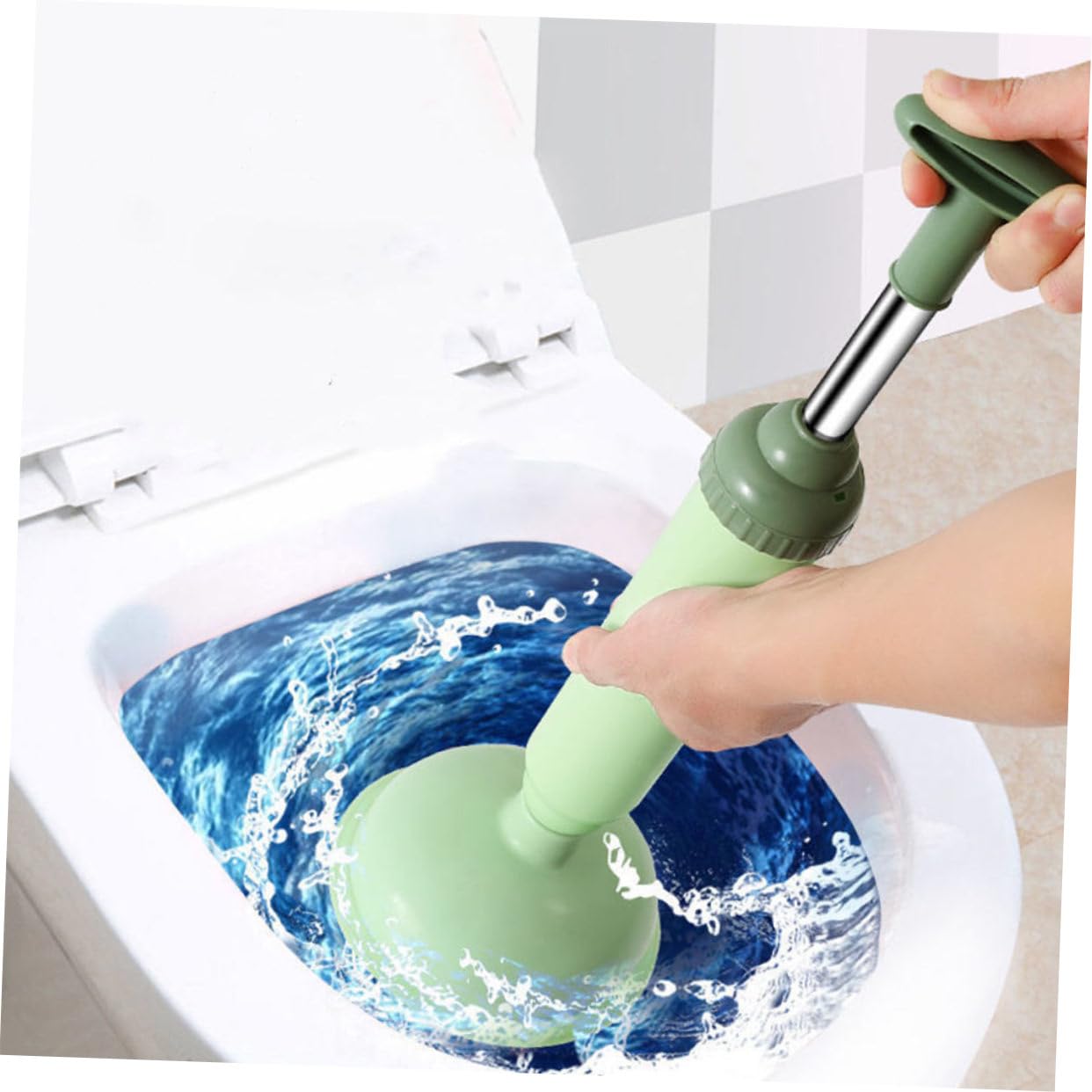 YARNOW Stura Water a Pressione per WC, Stura WC Professionale in PVC e Acciaio Inox, 2 Pezzi, Elimina Blocchi in Casa e Ufficio