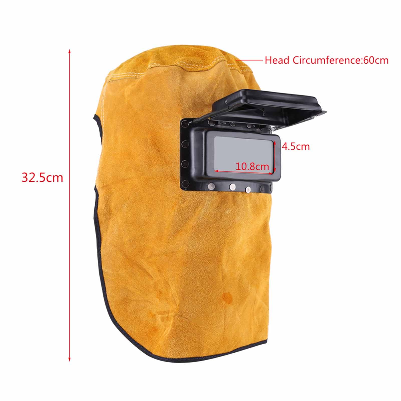 Generic Máscara Facial de Cuero para Soldar, Duradera, a Prueba de Calor, Absorción del Sudor, Máscara de Protección para Casco de Soldadura Transpirable con Tapa Abierta, Gancho