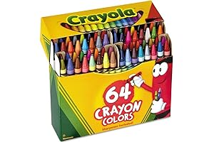 Crayons for Kids 4-6 | 64 Classic Crayons with Built-In Sharpener