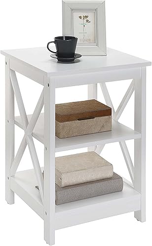 Miniatura 7 de Convenience Concepts Oxford - Estantería esquinera y mesa auxiliar, color blanco