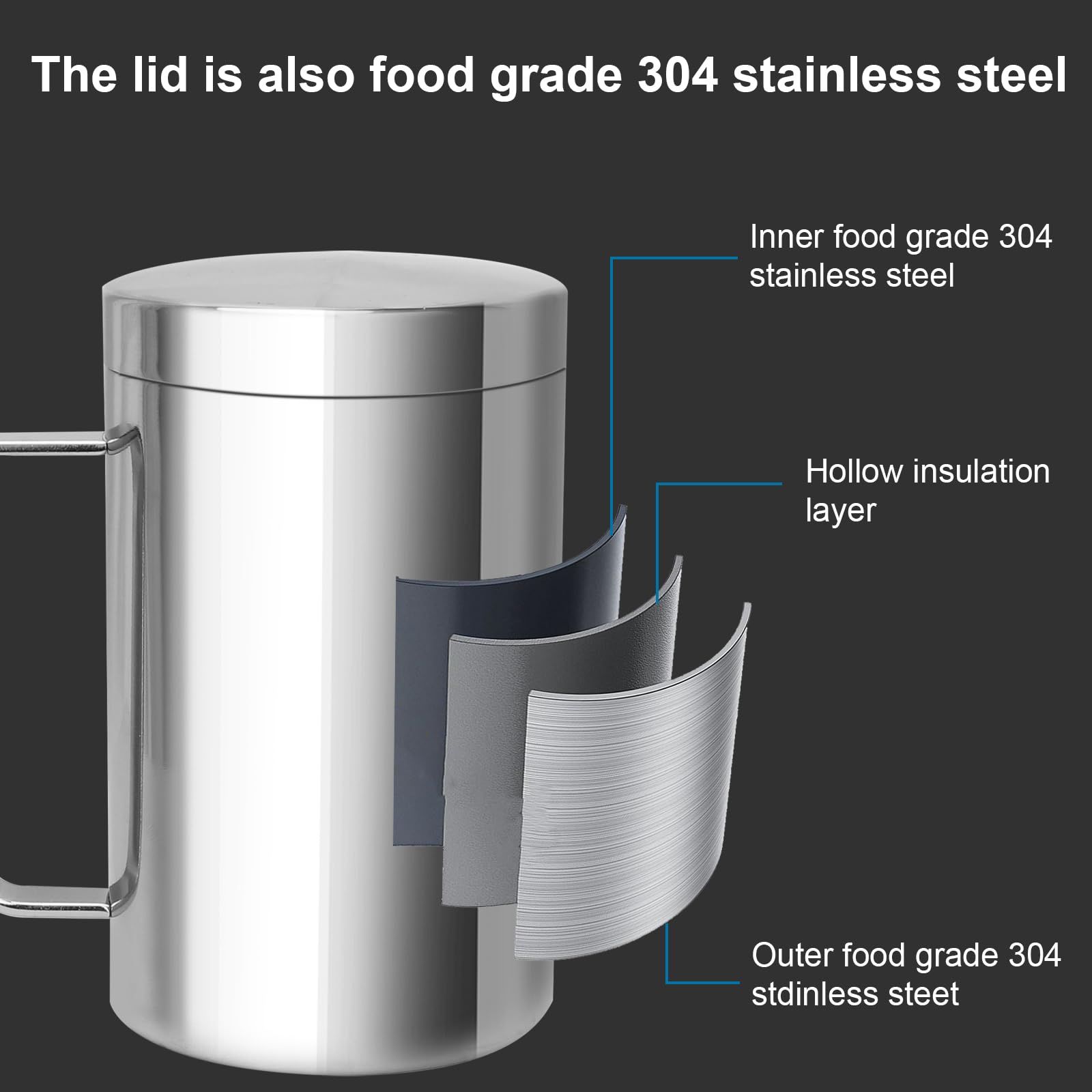 Tasse Café Inox 400 Ml Tasse Thermo En Acier Inoxydable 400ml - Mug Isotherme Double Paroi Pour Café Et Thé, Idéal Camping Et Voyage