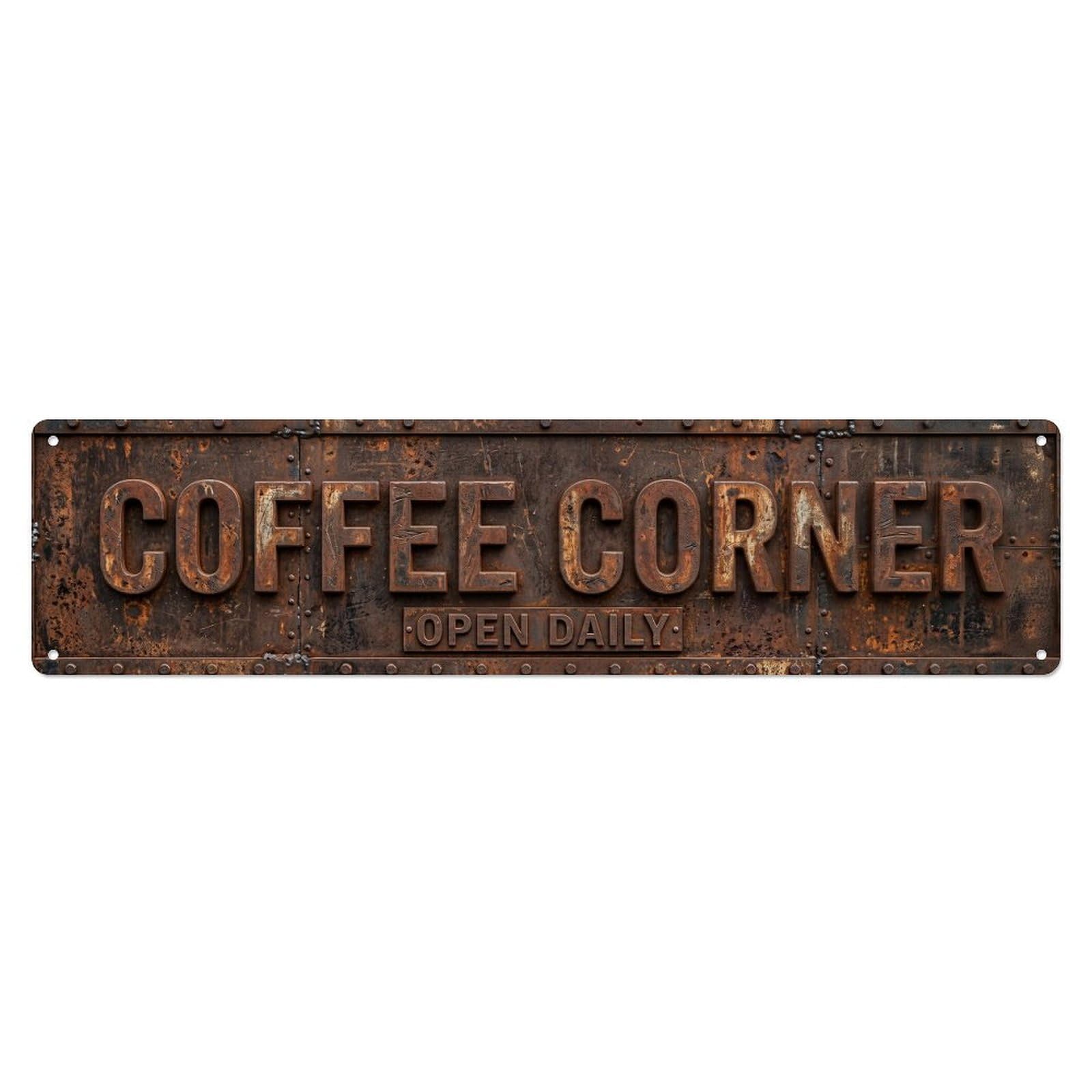 Coffee Corner Rustic Metal Metal Tin Sign
