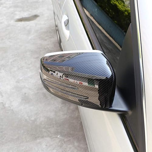 Miniatura 4 de Fibra de carbono estilo ABS coche espejo retrovisor marco ajuste cubierta para Mercedes Benz A CLA GLA GLK clase W176 W117 X156 X204