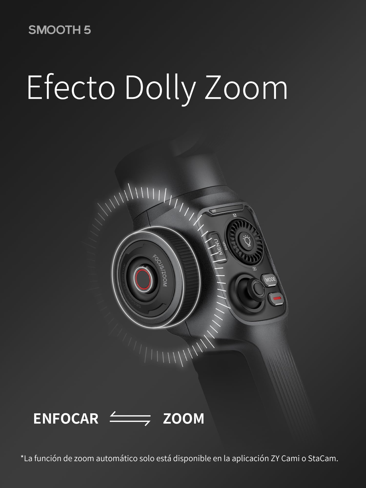 ZHIYUN Smooth 5 Combo [Oficial] Estabilizador Smartphone 3 Ejes Teléfono Gimbal para iPhone y Android, con trípode, Bolsa, 2 Luz 300lm y Zoom para Vlog, Youtube y TikTok