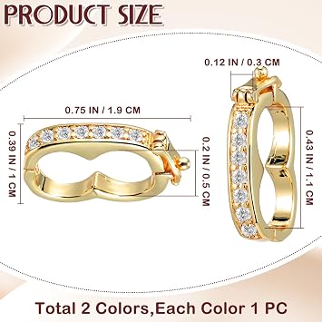 ARTIBETTER 2Pcs Necklace Shortener Clasps Pearl Lock Chain Jewelry Clasps Connectors for Necklaces and Bracelets Jewelry Making Supplies