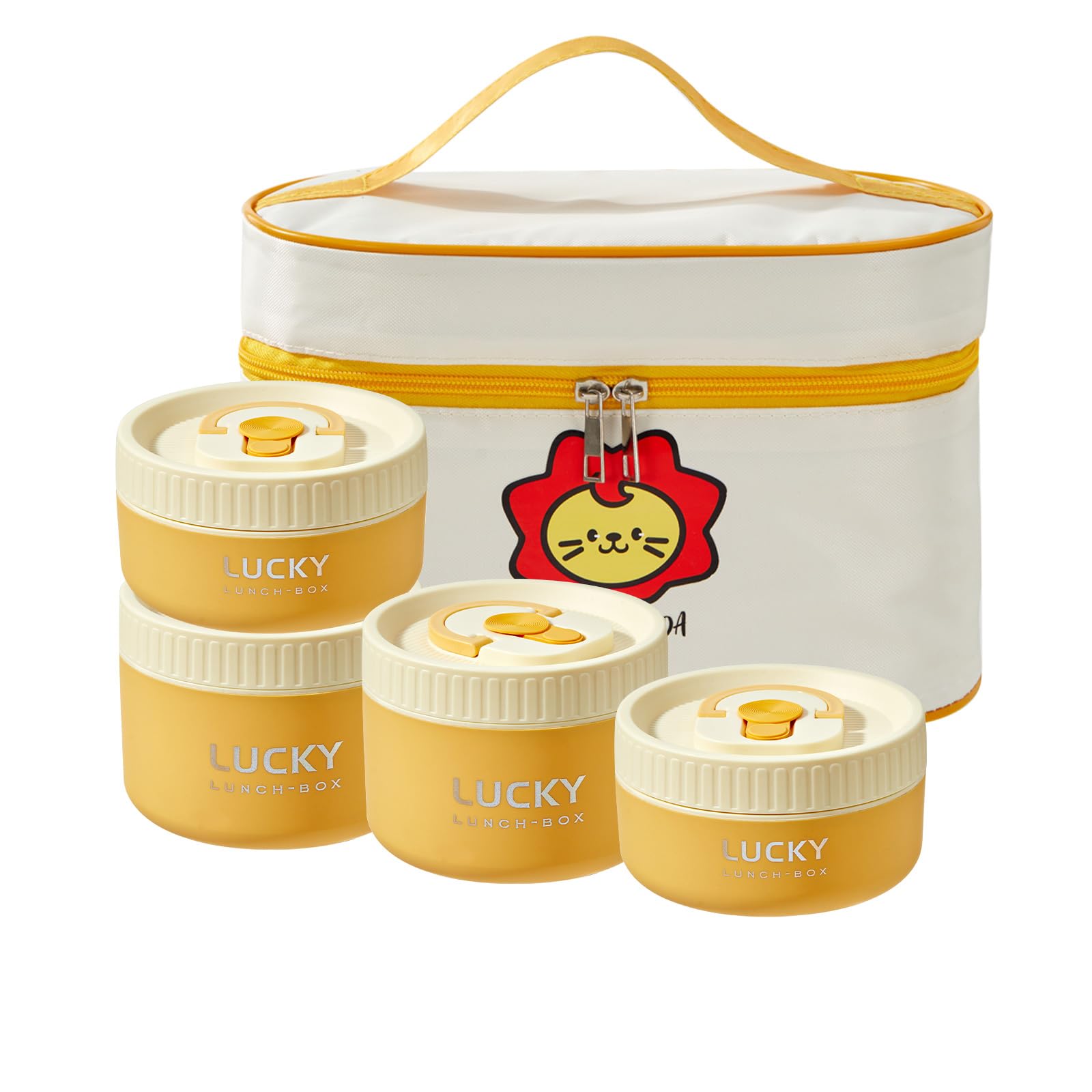 VANDHOME Bento Box, set di contenitori per il pranzo per adulti, contenitore per il pranzo portatile e caldo con borsa isolata, contenitore termico in acciaio inox 18/8, adatto per fornelli a