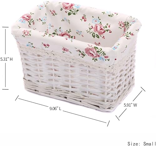 Miniatura 2 de KINGWILLOW Cesta de almacenamiento rectangular de mimbre y contenedores de contenedor, caja organizadora, arte y manualidades (pequeño)