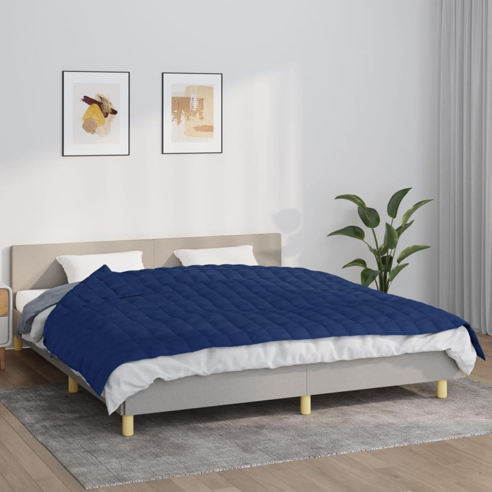 Homgoday Gewichtete Decke, Blau, 155 x 220 cm, 11 kg, Stoff, Möbel warme und bequeme Decke, hochwertige Decke Typ350741