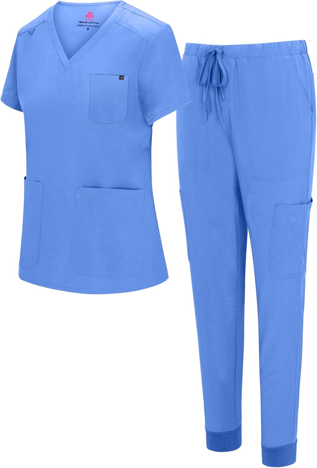 Natural Uniforms Womens 10 Pocket Cool Stretch Jogger Scrub Set