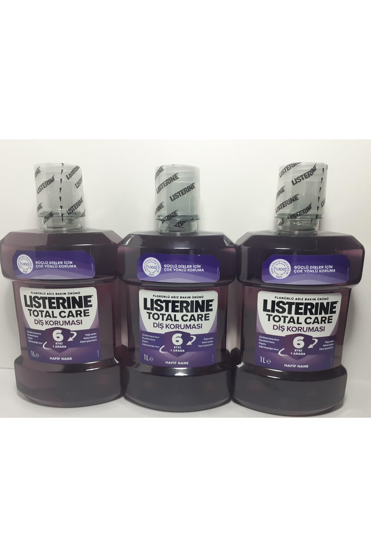 Listerine Total Care Diş Koruması Ağız Çalkalama Suyu, 1000 ml x 3 Adet