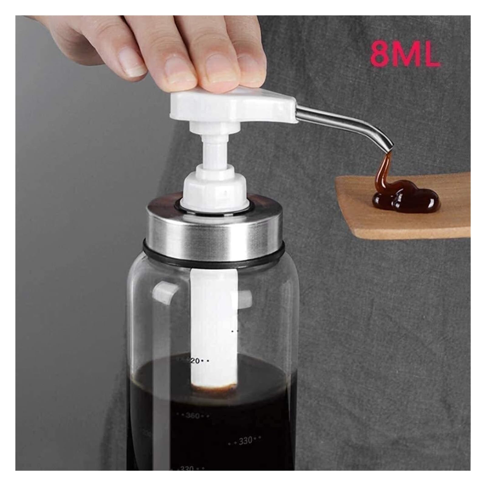 Dosatore Olio e Aceto Dosatore for Olio e aceto, spruzzatore for Olio for Set da Cucina, Pompa for Bottiglie Trasparenti in borosilicato Alto Cucinando(300ml)