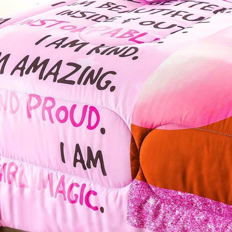 Black Girl Bubble Gum Comforter Twin for Kids Teens,Black Girl Magic Bedding Set,African American Inspirational Bed Comforter Set,Princess Bedroom Set - Image 7