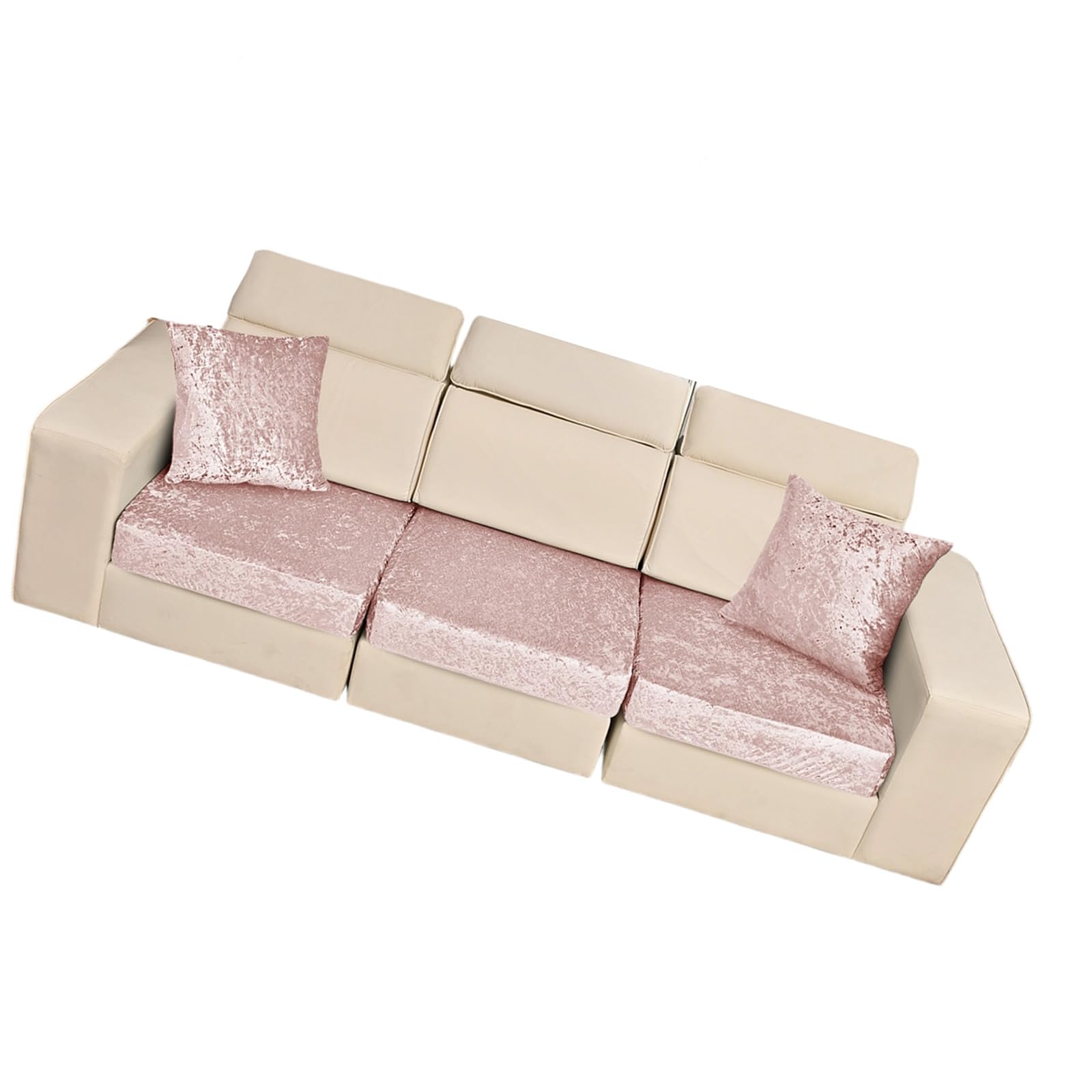 Kaeltsyn Of 5 Stretchable Sofa Cover for Most Types with 2 Throw Pillow Easy to Setups Family