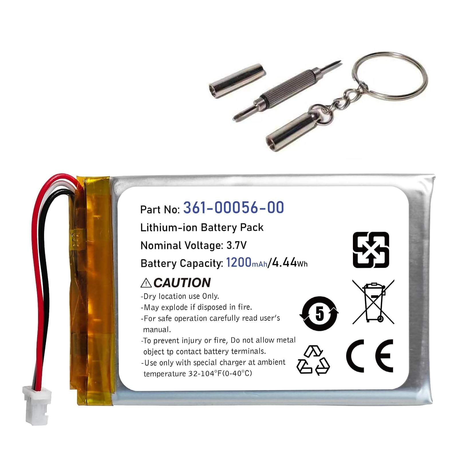 1180mAh 3.7V 4.37Wh TI-84 Plus CE Replacement Battery
