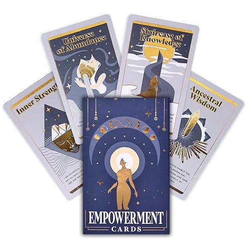 PURPLE CANYON Empowerment Cards for Women and Men | Positive Affirmations Cards for Motivation and Inspiration | Mindfulness Cards for Self Care | Beautiful Gold Foil 52 Card Deck - Empowerment Cards