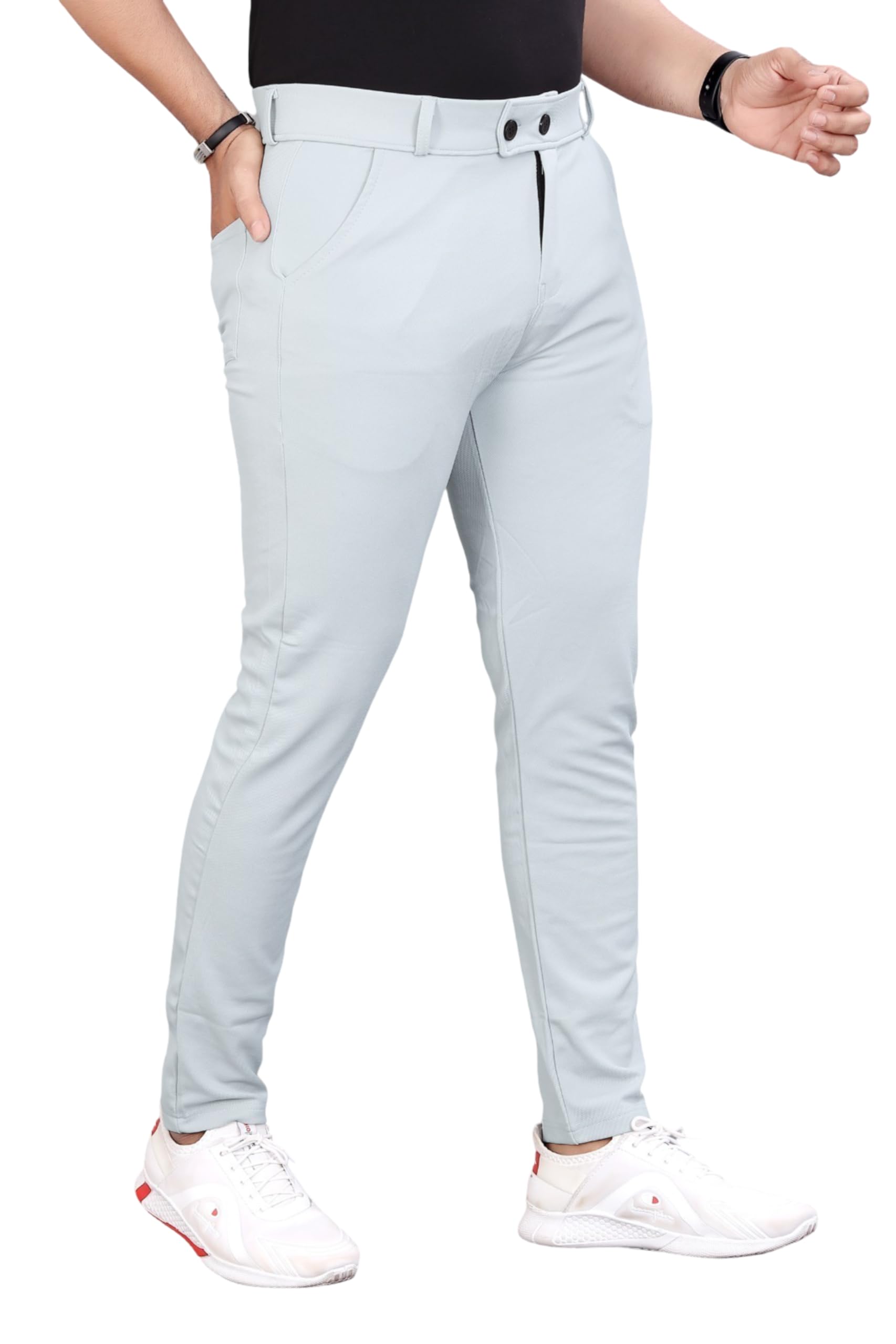 gibbonte Men's Formal Slim Fit Trousers | Mid-Rise Solid Pants with Button Closure | Perfect for Office (Pack of 1)-picture-56