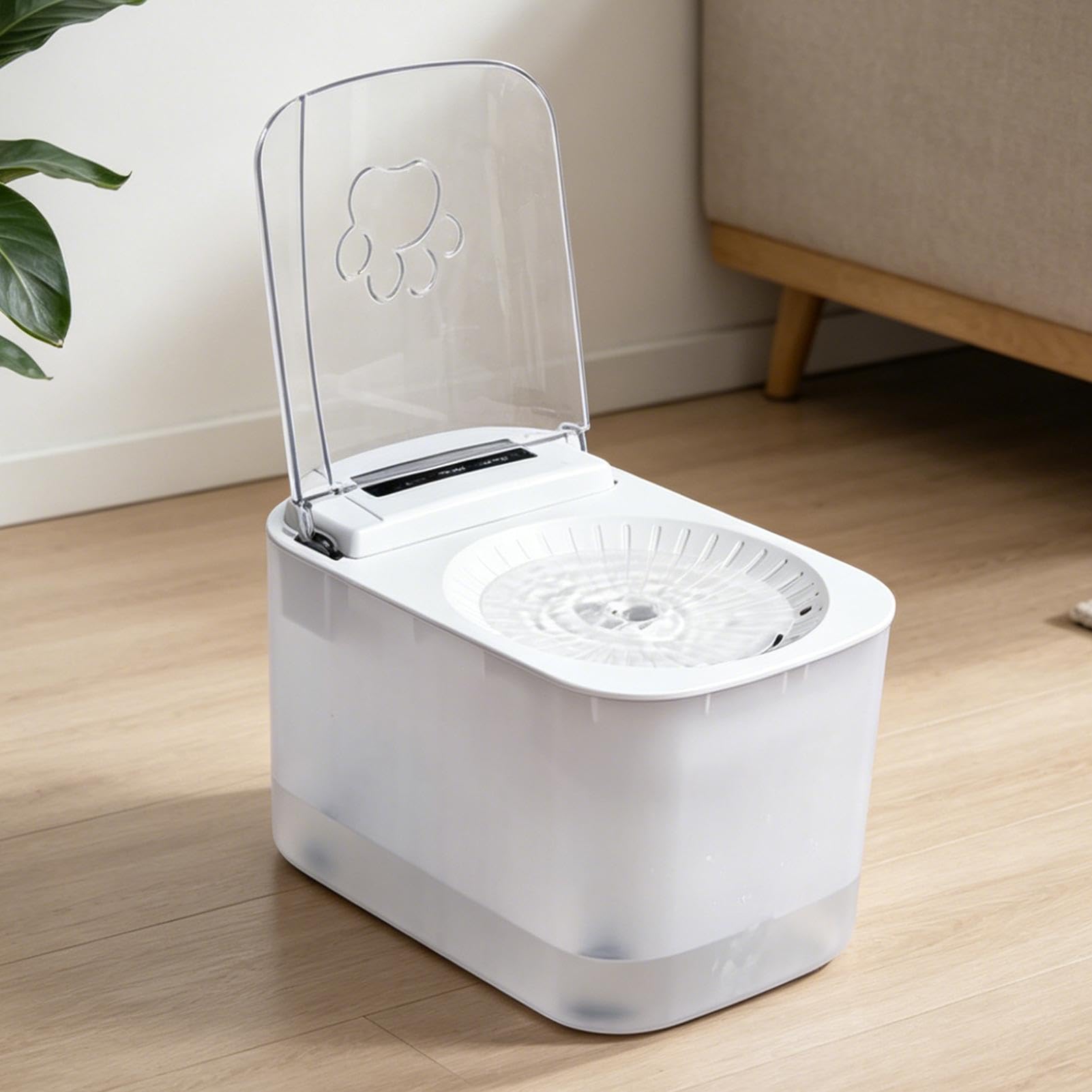 Fuente de agua para gatos Bebedero Automático 3L | Fuente para perros con tapa con apertura automática mediante sensor Apartamento, área de juegos, cocina y hogar