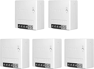 SONOFF Mini R2 Smart Light Switch, 5 Pieces, 2-Way WiFi Intelligent, Universal DIY Module for Automation Solutions in Inte...