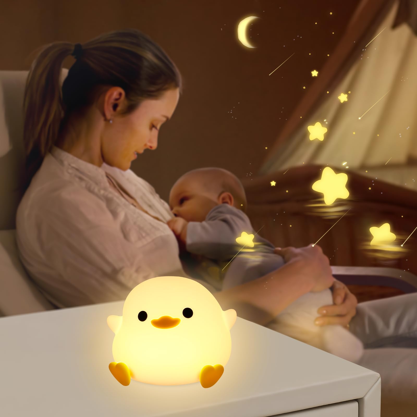 Luce Notturna Bambini Lampada Paperella Led Lampada Notturna Anatra Lampada Da Comodino Lampada Paperella Ricaricabile Dimmerabile Luci Notturne Portatile Per Bambini Camera Decorazioni Regalo
