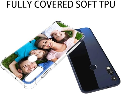 Miniatura 5 de AIPNIS Diseña tu propia funda para Moto E 2020, regalo con foto personalizada, absorción de impactos, TPU transparente suave para Moto E7, funda