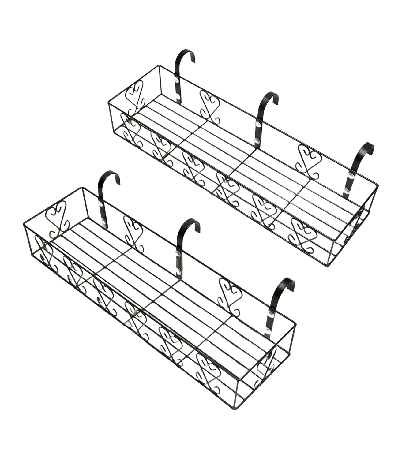 Nurturing Green® Combo of 2 Decorative Metal Railing Stand for Outdoor & Garden Decor | Pot Stands for Outdoor Plants | Plant Stand for Balcony (Size- 29 Inch Length & 8 Inch Width) (B0CPHT7563) Amazon Price History, Amazon Price Tracker