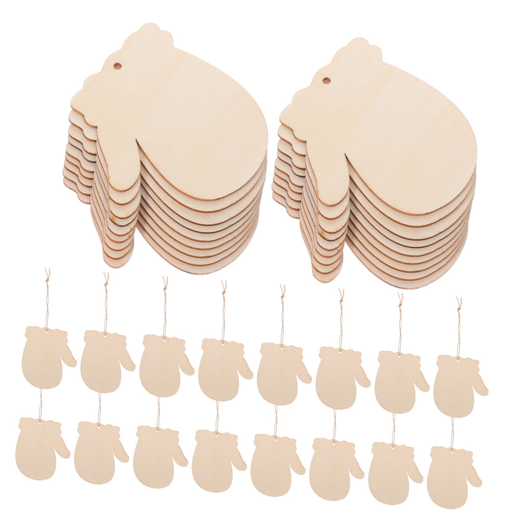 Pendentifs de Noël en bois suspendus Uonlytech lot de 100 pièces pour étiquettes cadeaux de fête