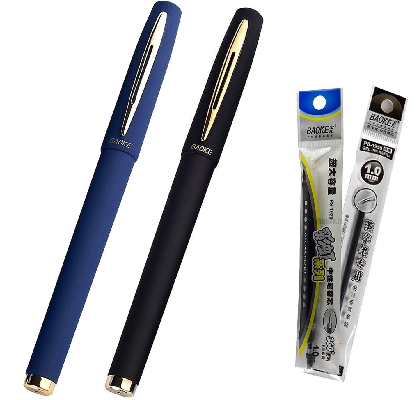 BaoKe PETALUMA PETALUMA Baoke Smooth Gel 2 Pen Set (Blue and Black, 1.0 mm)