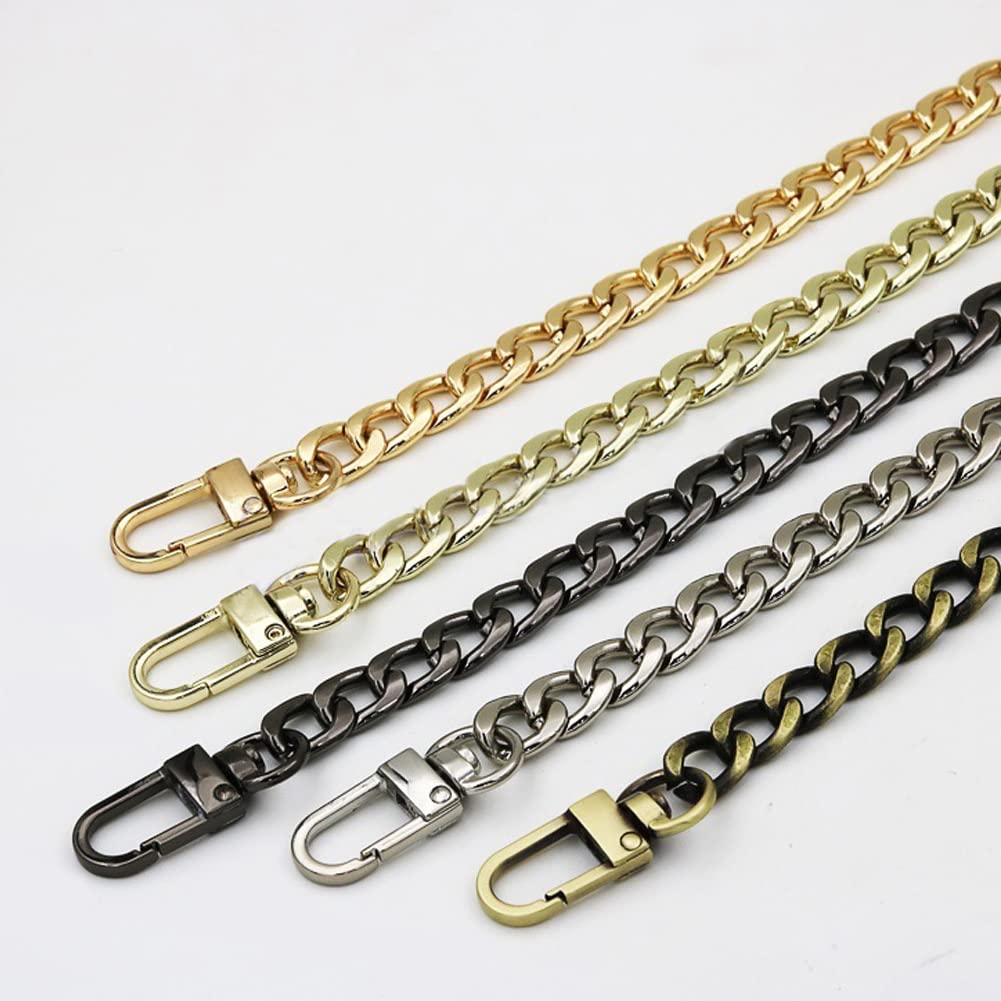 Chaîne De Sac 100 Cm Or 2 Mm + 2 Mousquetons 25 Mm – Bandoulière De Rechange Métal Doré Robuste Pour Sacs à Main