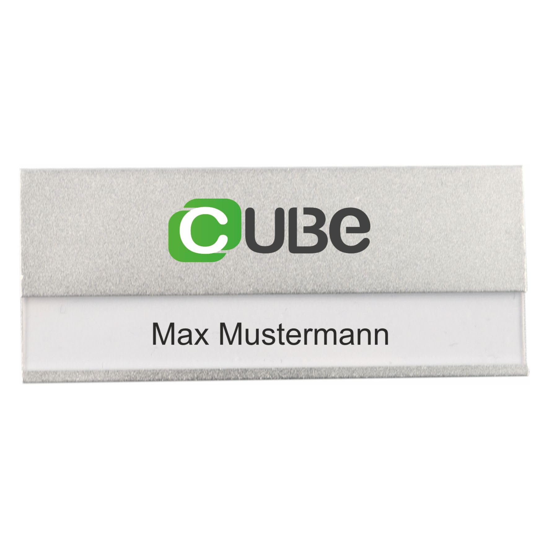 Metall Namensschilder Silber 65x30 mm – mit Magnet & Nadel/Clip – Individuell mit Logodruck – Personalisierte Namensschilder mit hochwertigem Farbdruck (250)