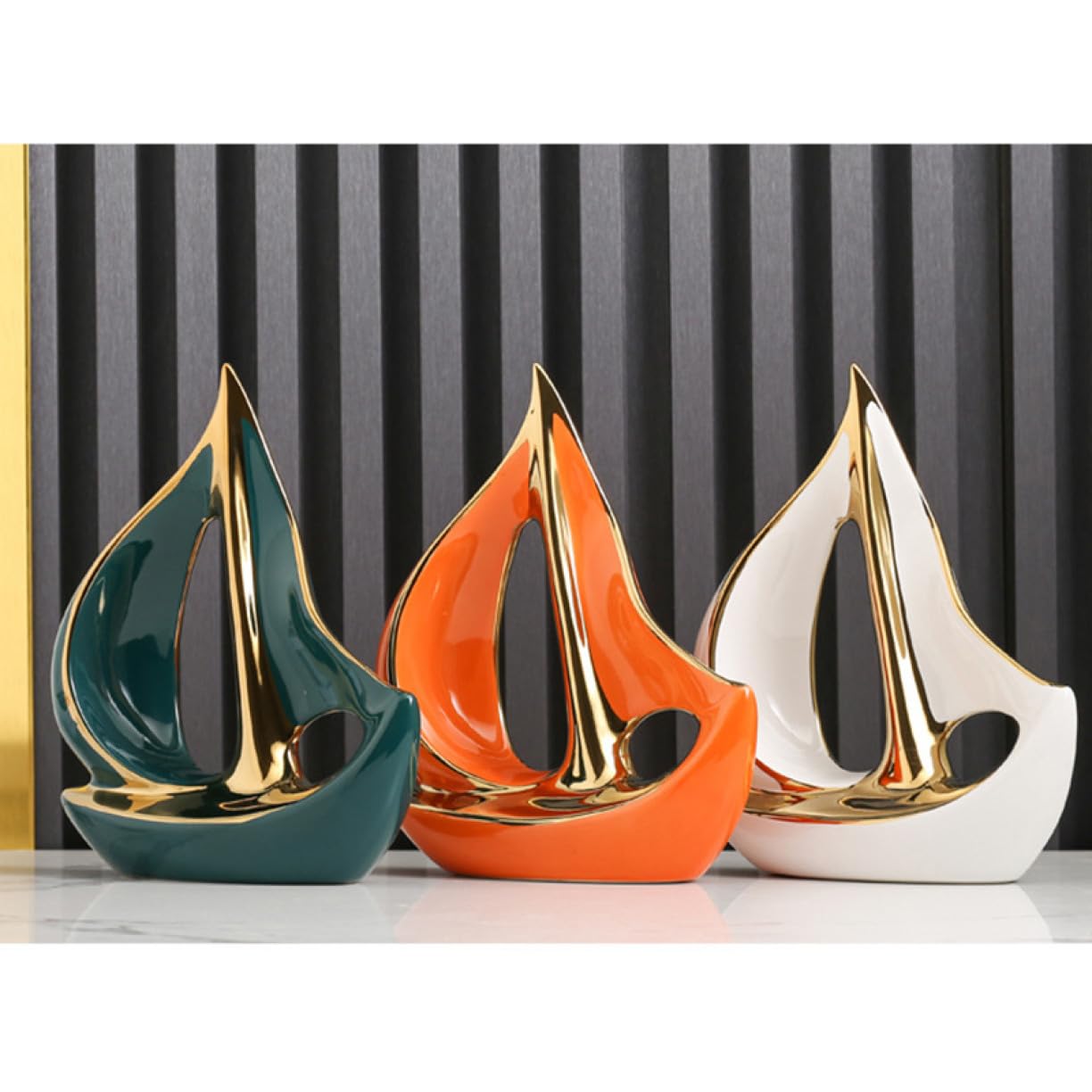 Amazon.co.jp: JAnjiaLxY 玄関 抽象 アート 船 インテリア オブジェ