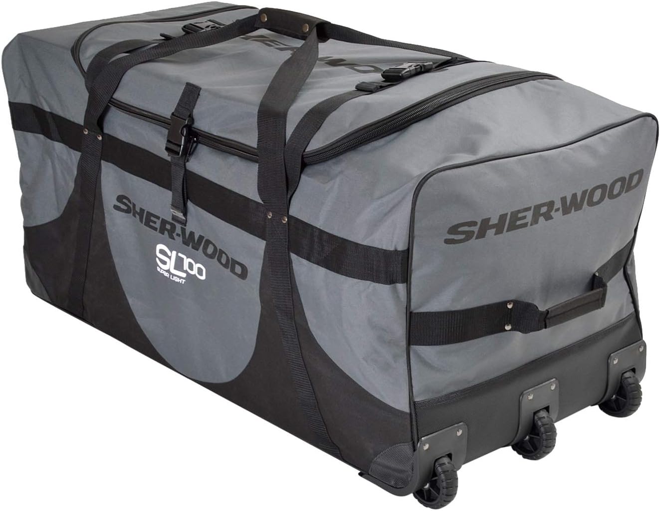 Sherwood Goal GS950 Roll Bag Ice Hockey Goalkeeper Bag with 3 Wheels, Grey/Black, 109 x 51 x 53 cm