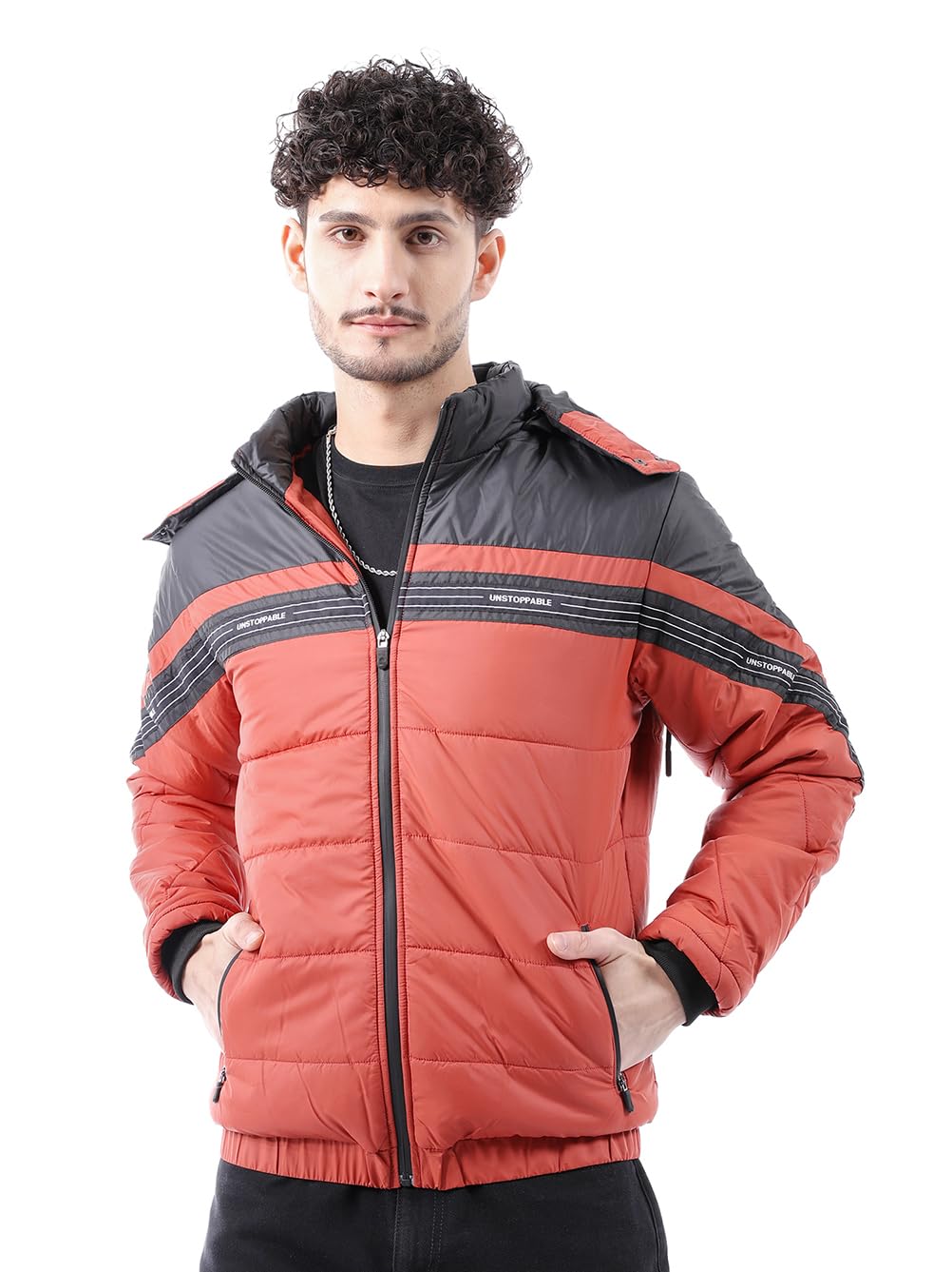 the indian garage co Men Slim Fit Solid Puffer Jackets-picture-39