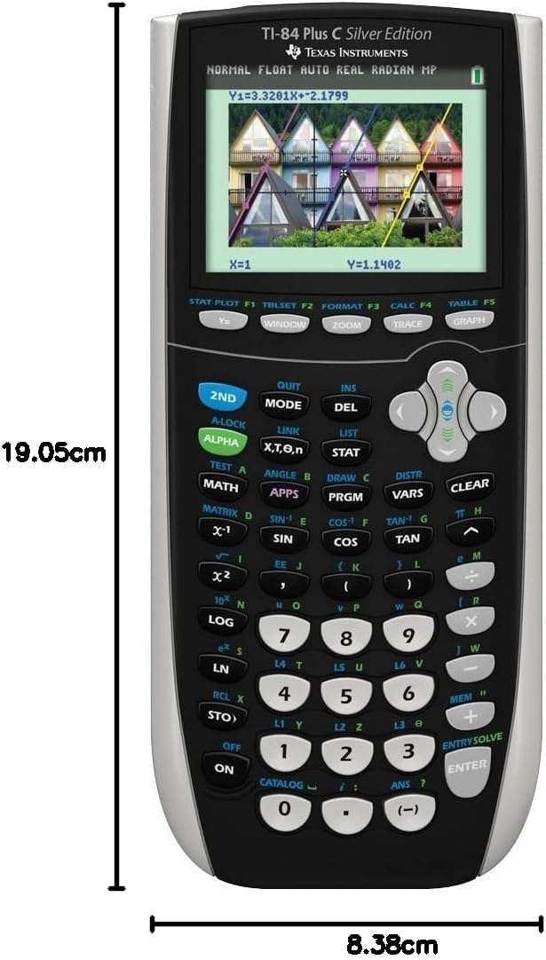 Texas Instruments TI-84 Plus C Silver Edition Graphing Calculator, Black